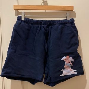 Vintage inspired navy blue sweat shorts